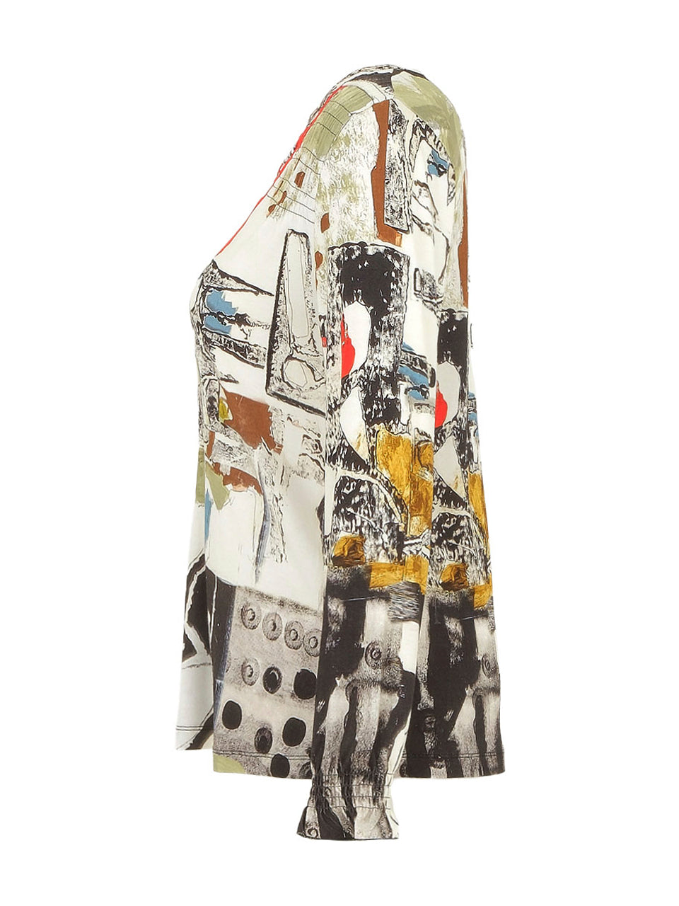 Vigo Long Sleeve V-Neck Top With Shoulder Ruching