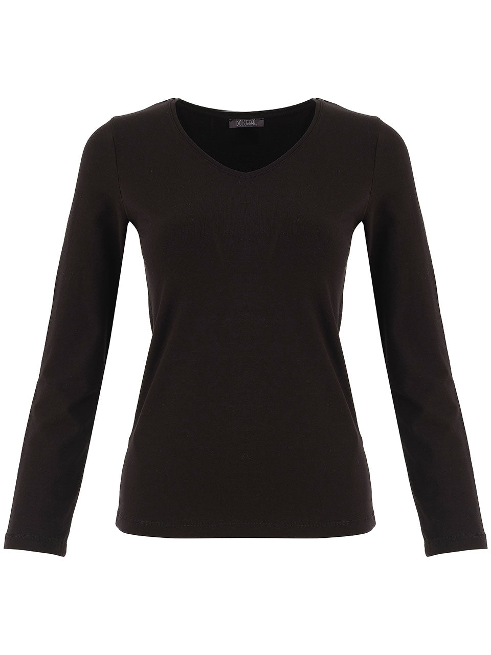 Black Soft Long Sleeved Round Neck Knit Pullover