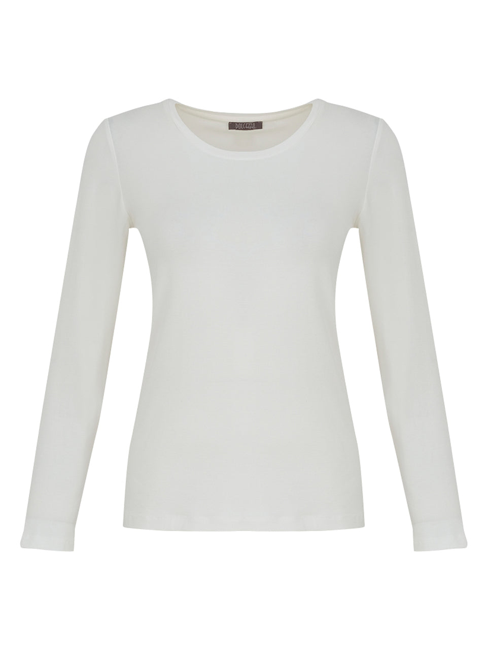 Off White Soft Knit Long Sleeved Round Neck Pullover