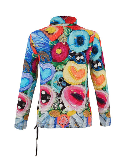Kaleidoscope Garden Knit Turtle Neck Pullover