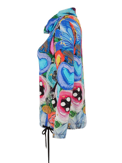 Kaleidoscope Garden Knit Turtle Neck Pullover