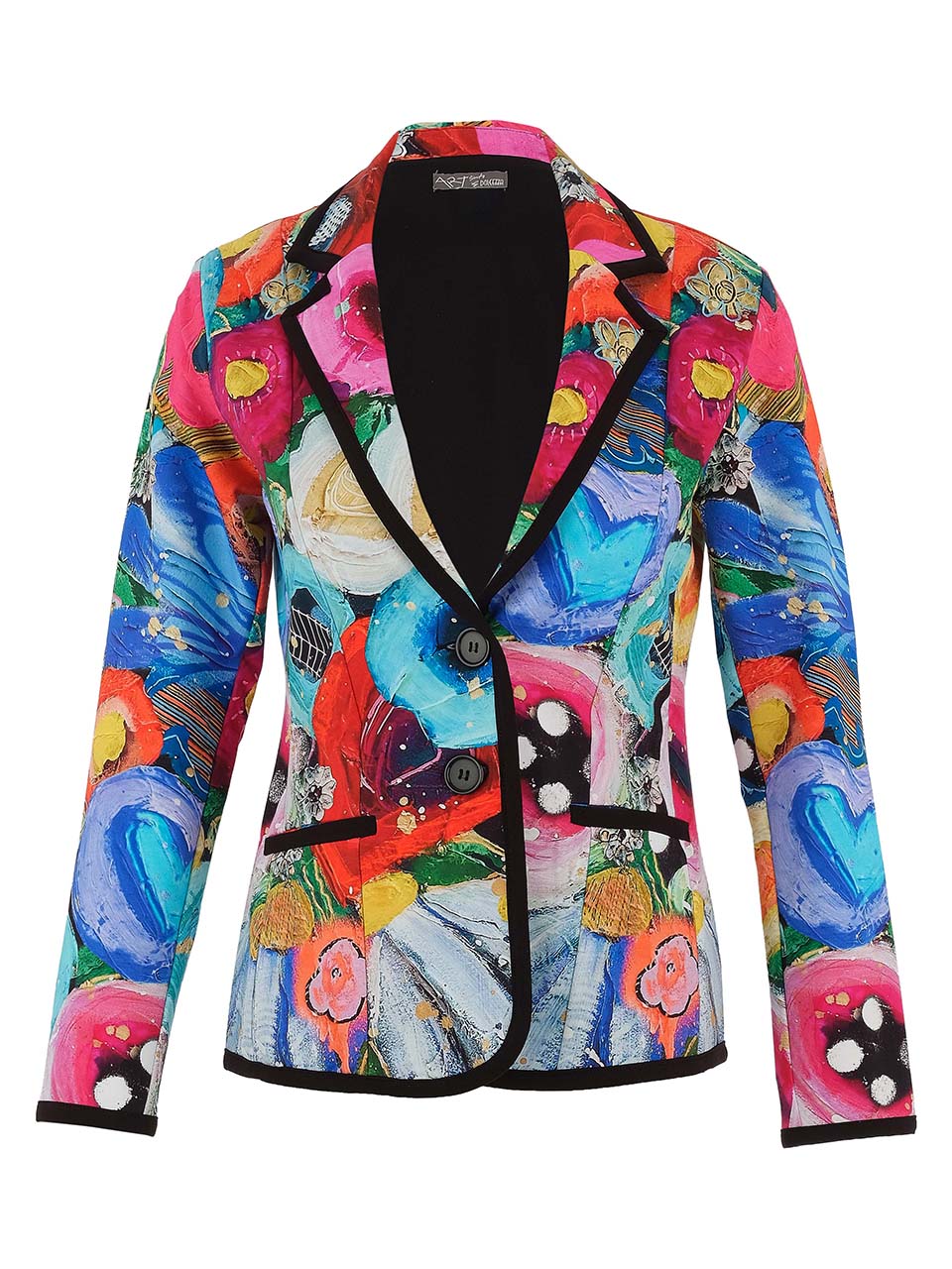 Kaleidoscope Blazer with Black Trim