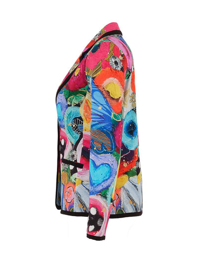 Kaleidoscope Blazer with Black Trim