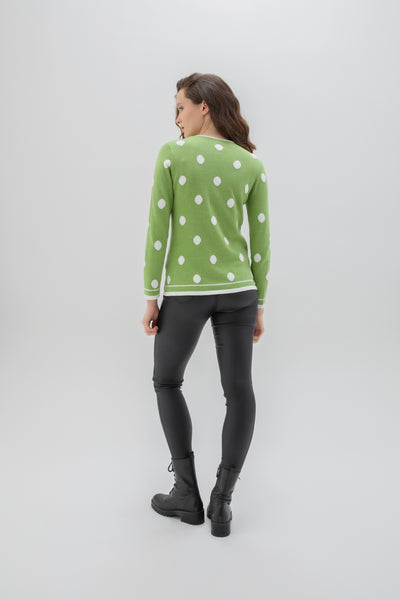 Green Jumper With Spot Detail