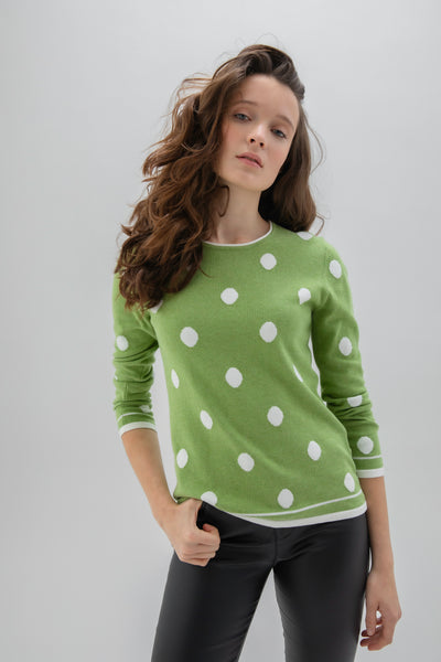 Green Jumper With Spot Detail