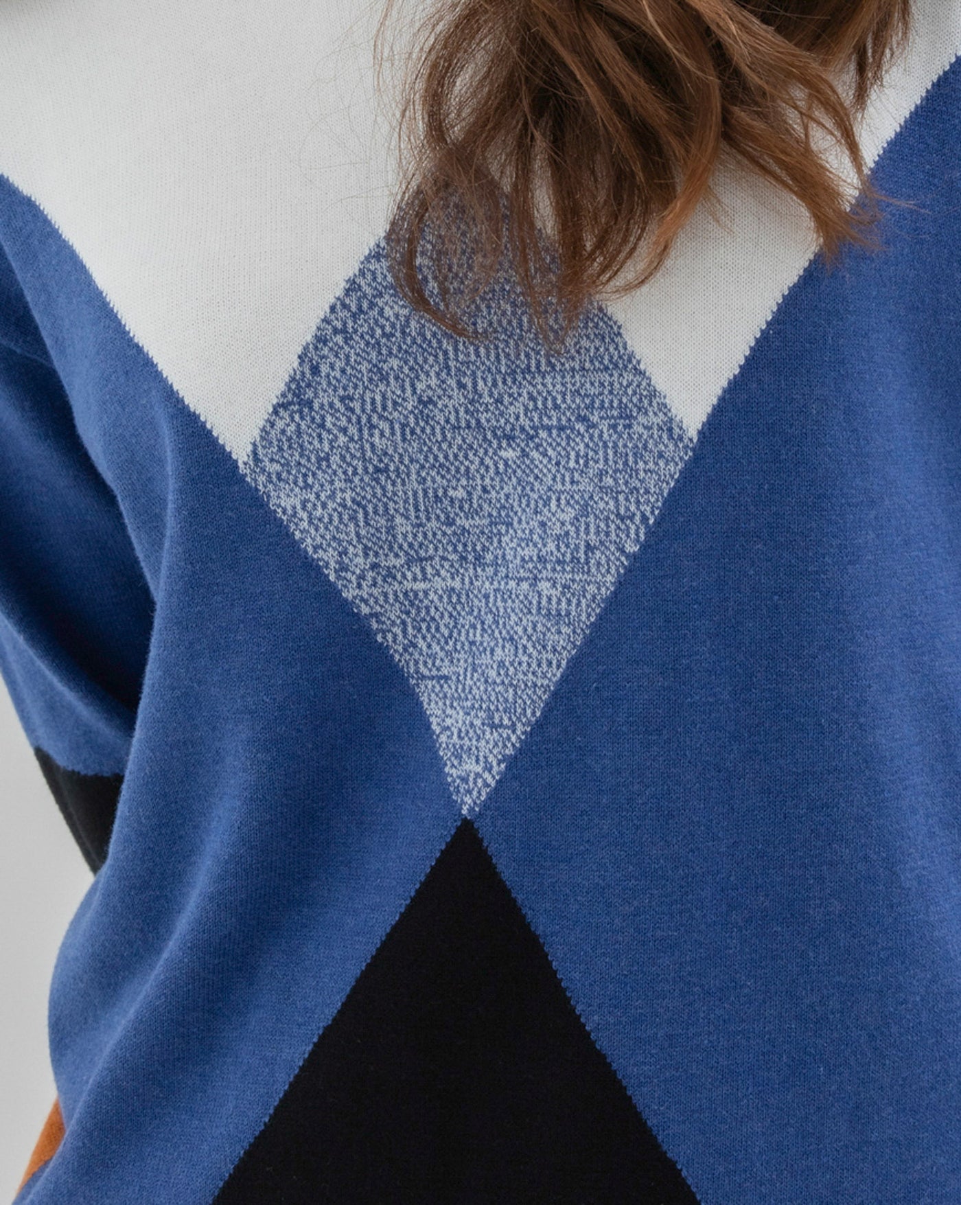 Blue/Brown/White/Black Knit Jumper