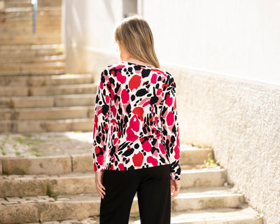 Pink, Red and Black Round Neck Jumper