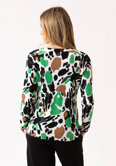 Green, Black and White Spotted Jumper