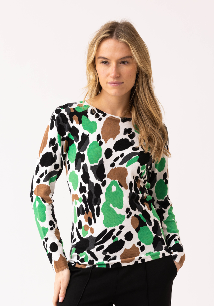 Green, Black and White Spotted Jumper
