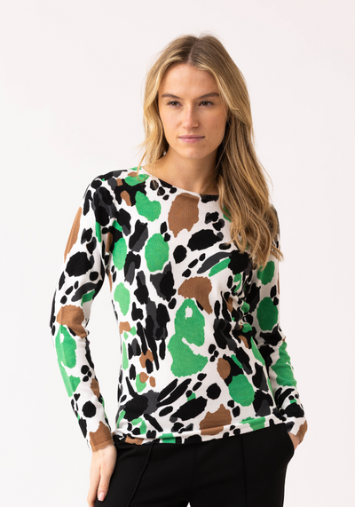 Green, Black and White Spotted Jumper