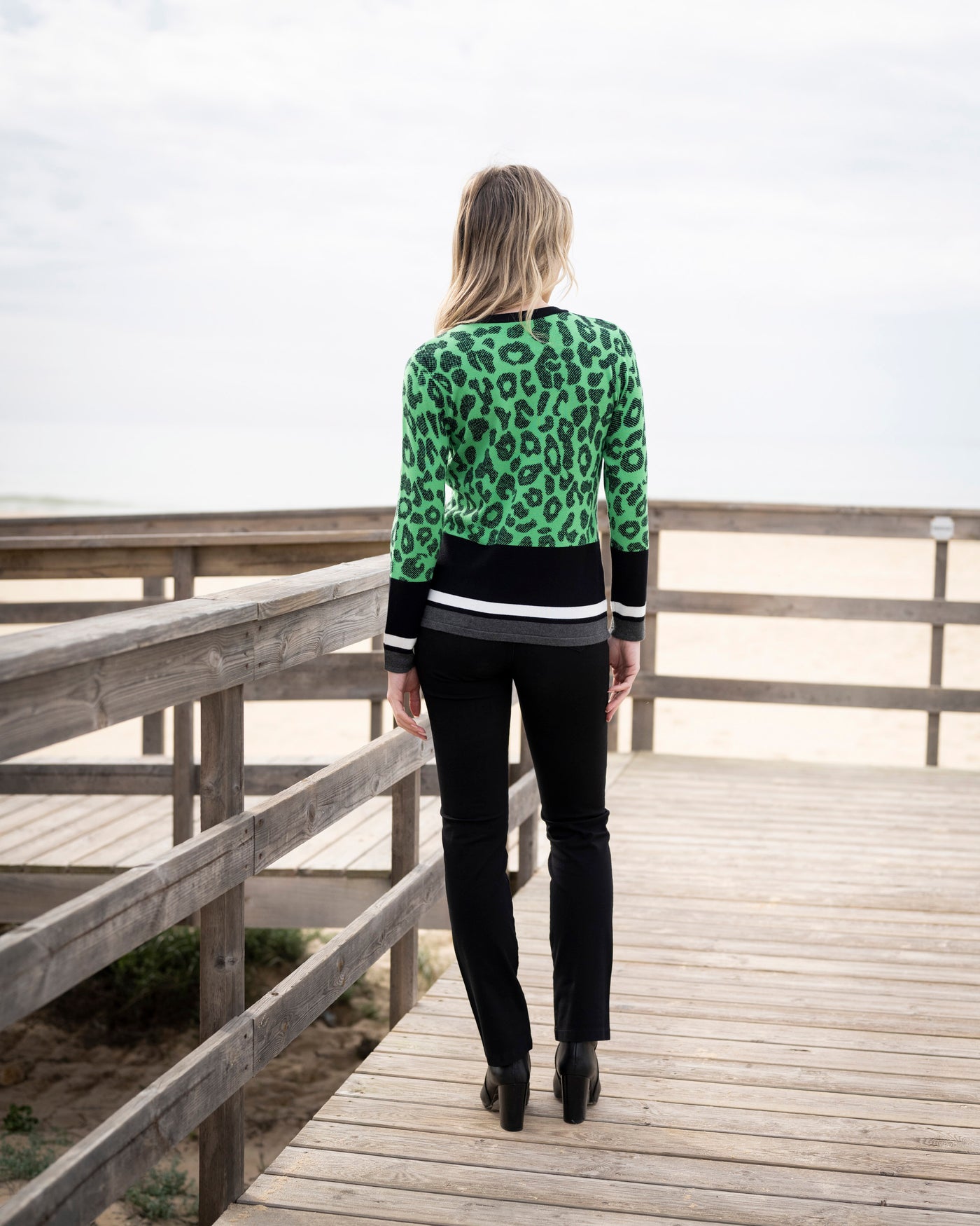 Green Leopard Design Jumper