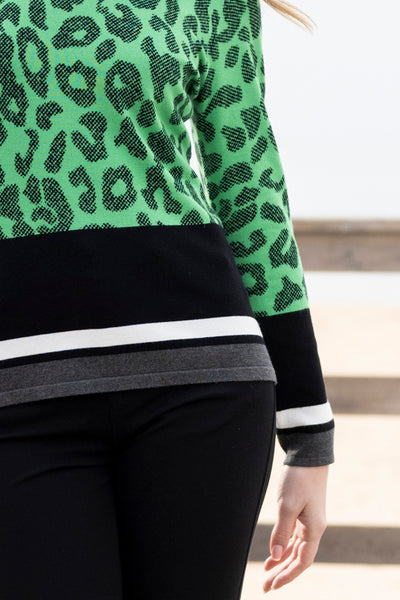 Green Leopard Design Jumper