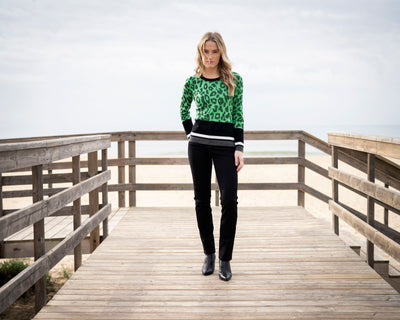 Green Leopard Design Jumper