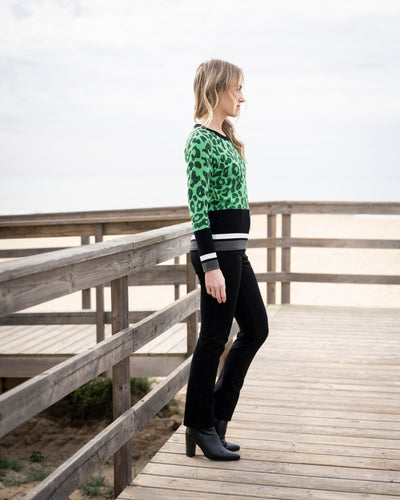 Green Leopard Design Jumper