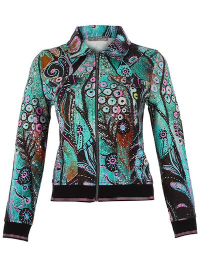 Peacock Print Zip Jacket