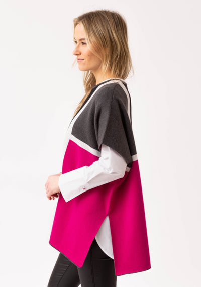 Multicoloured Block Pattern Cape