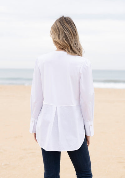 Faux Blouse Effect Round Neck Top