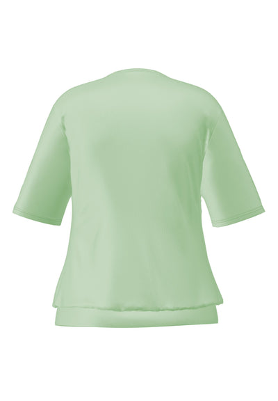 Pale Green Short Sleeved Top with Pleated Front
