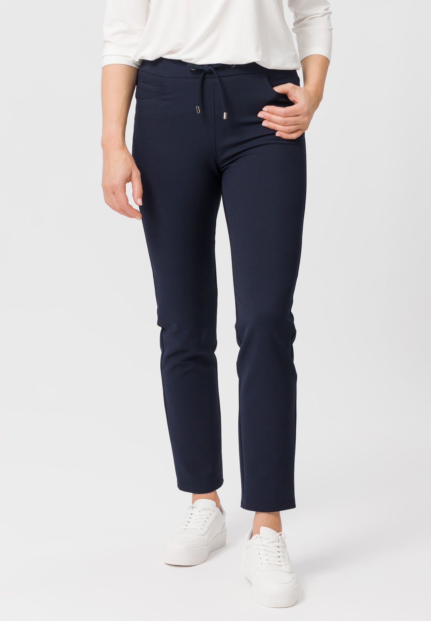 Navy Brenda Trouser With Pockets