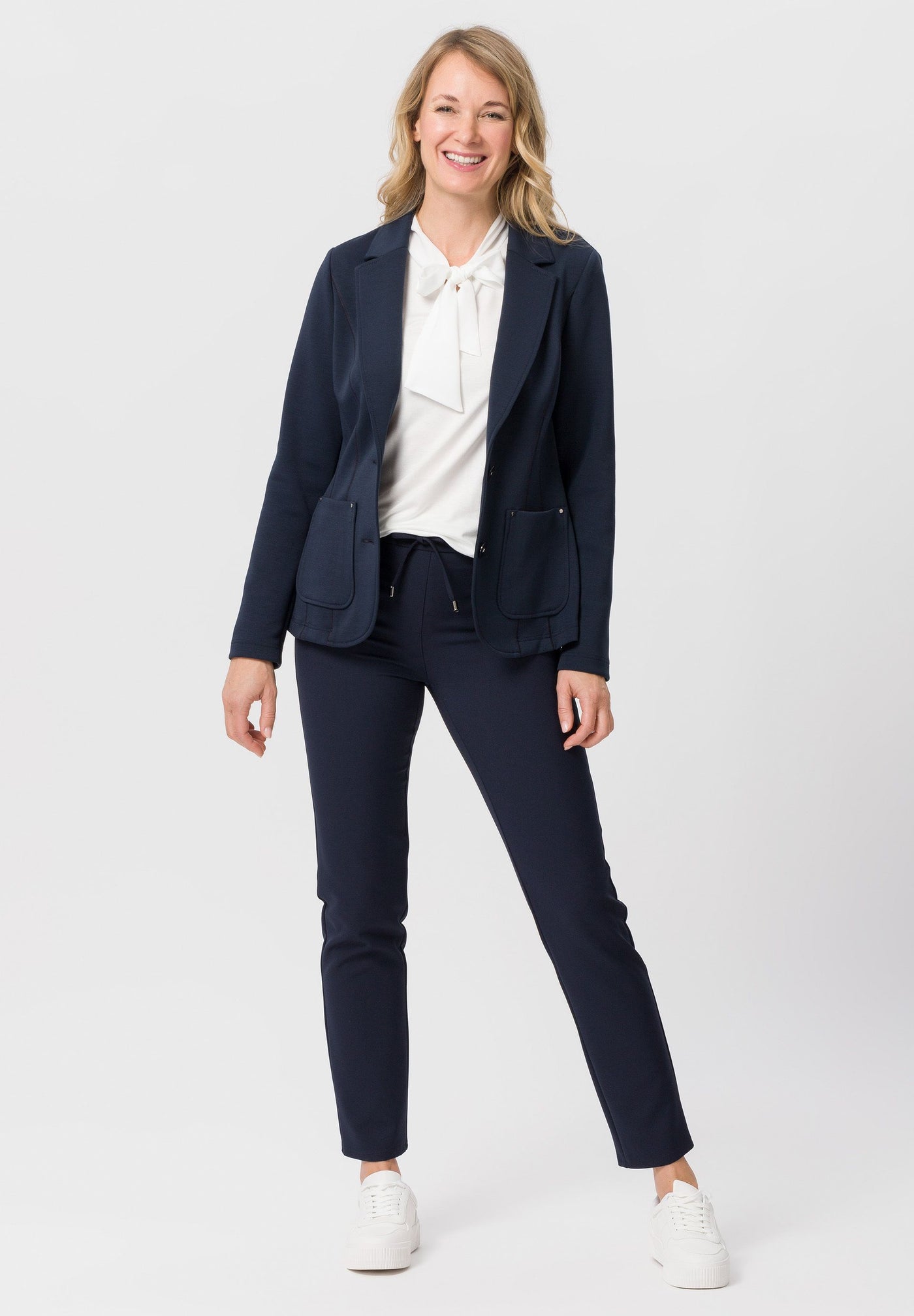 Navy Brenda Trouser With Pockets