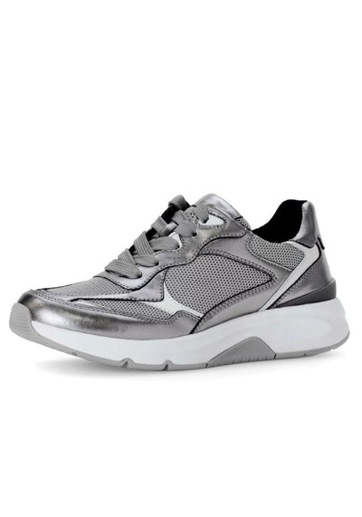 Silver Metallic Lace Up Runner