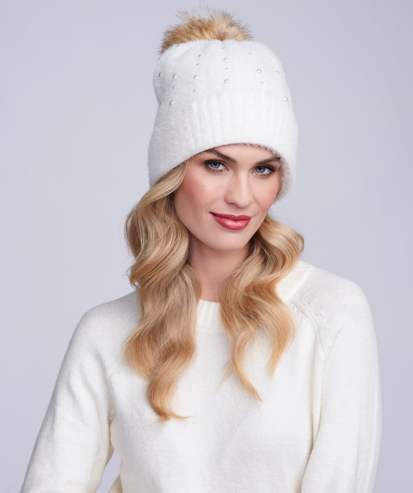 Alora Hat with Pearls- Ivory