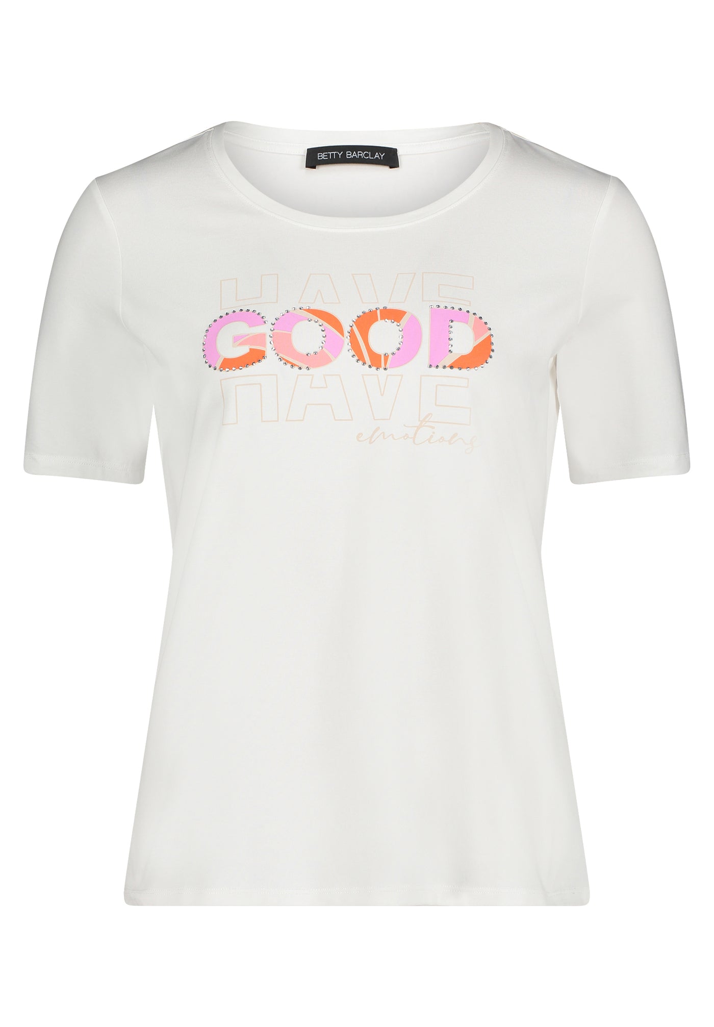 'Have Good Emotions' T-Shirt with Dimond Detail