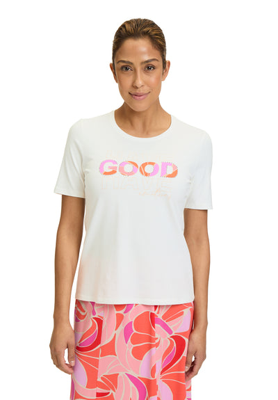 'Have Good Emotions' T-Shirt with Dimond Detail