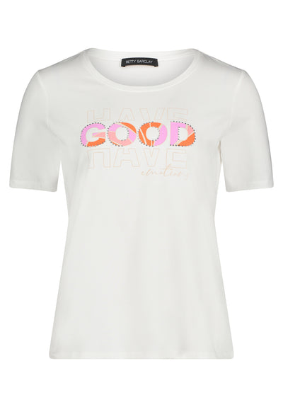 'Have Good Emotions' T-Shirt with Dimond Detail