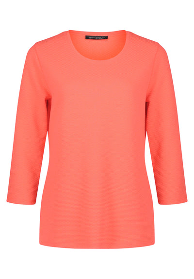 Coral Waffle Round Neck Jumper