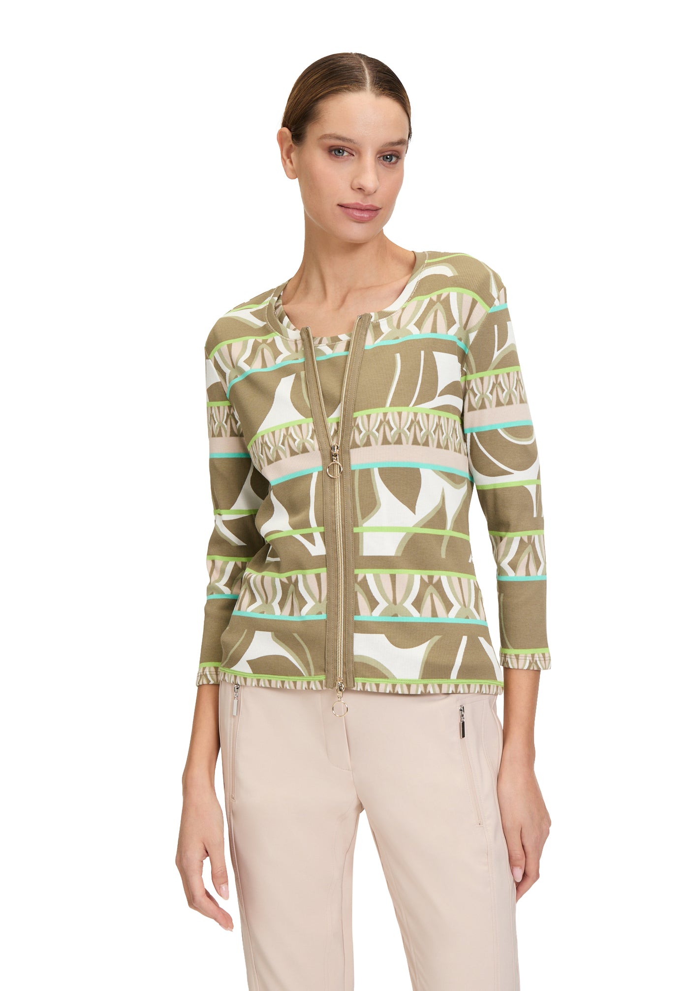Two Piece Aztec Print Jacket and T-Shirt Set