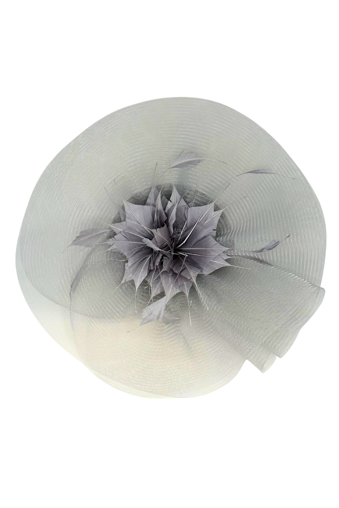 Pearl Colour Hat Fascinator With Feather Detail