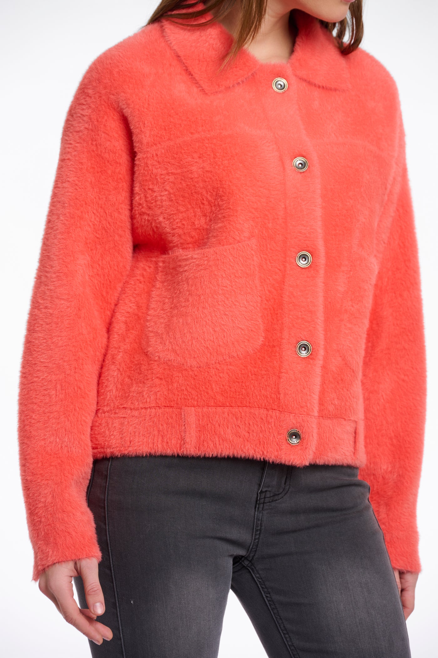 Bubbly Coral Boxy Jacket