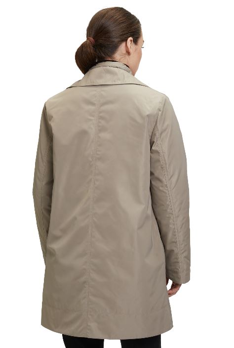 Beige Button-Up Mid-Length Jacket