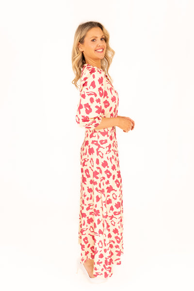 Mollie Two-Tone Leopard Print Dress