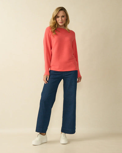 Coral Knit Ribbed Jumper