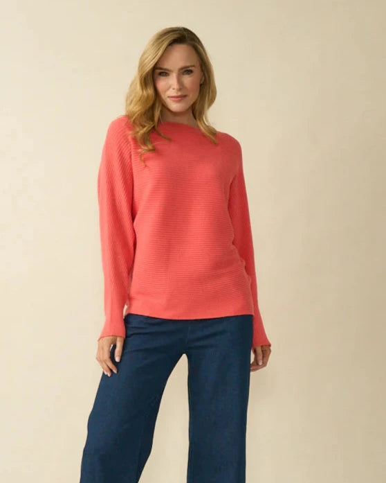 Coral Knit Ribbed Jumper