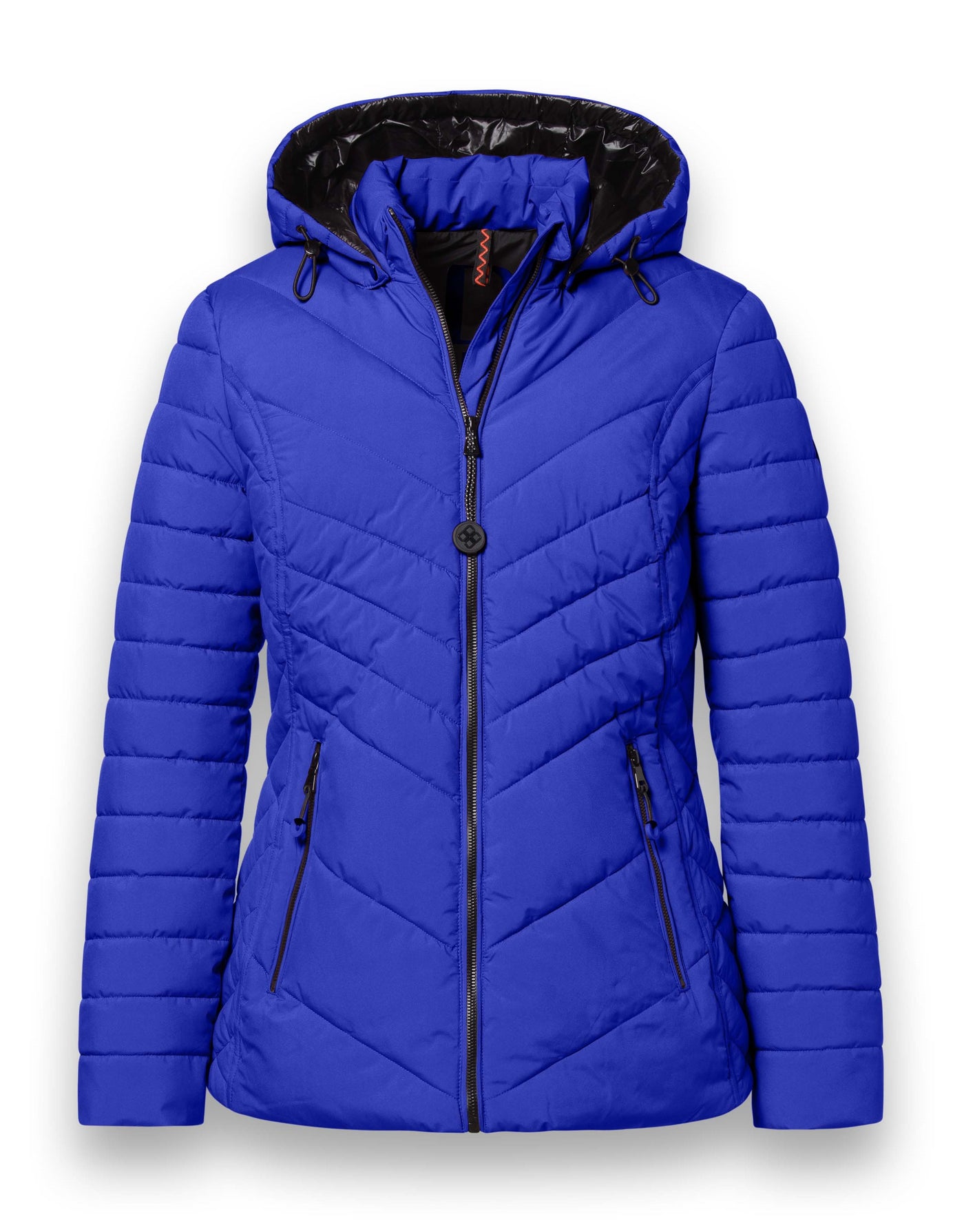 Cobalt Blue Puffer Jacket with Detachable Hood