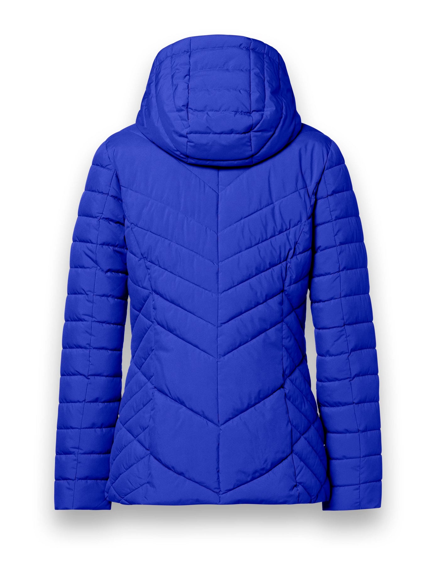 Cobalt Blue Puffer Jacket with Detachable Hood