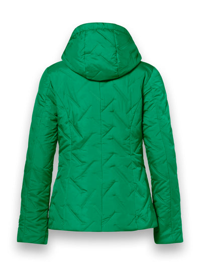 Emerald Green Puffer Jacket with Detachable Hood