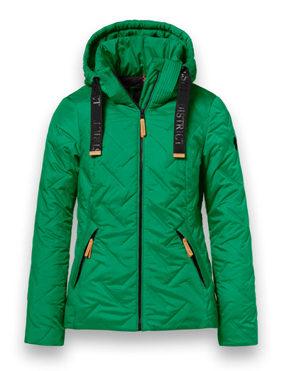 Emerald Green Puffer Jacket with Detachable Hood