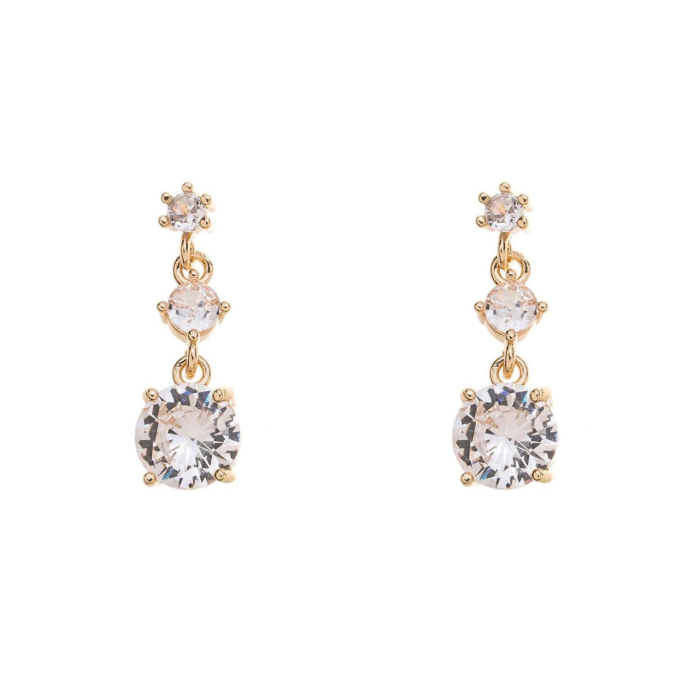 Gold Plated Earrings with Diamond