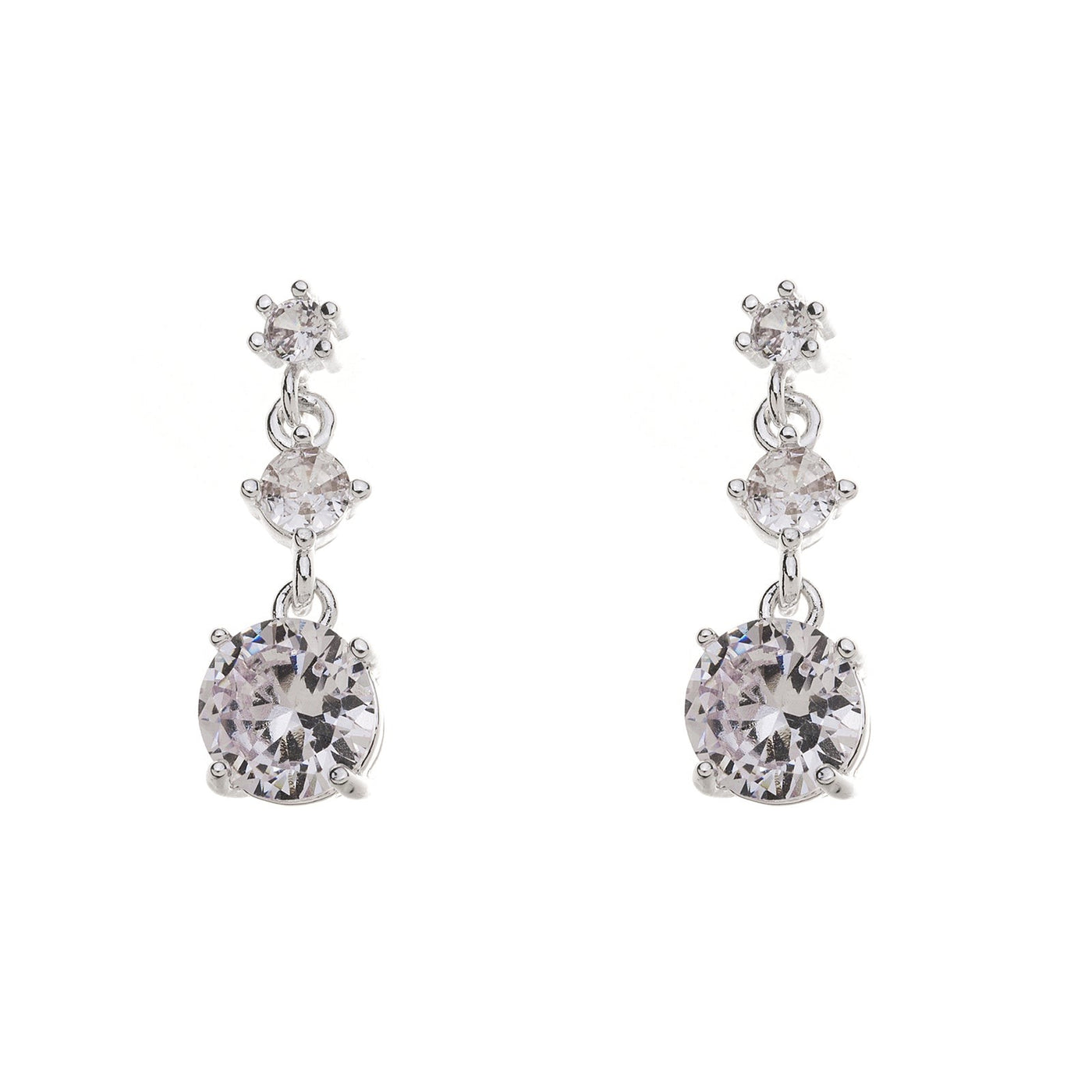 Silver Plated Earrings with Diamond