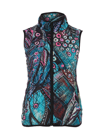 Peacock Zip Up Gilet with Pockets