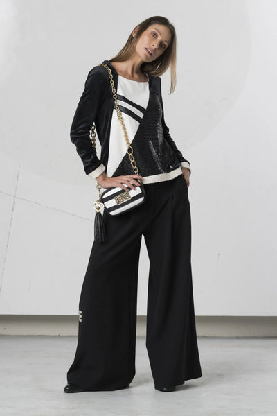 Suede Feel Top with Sequin Detail