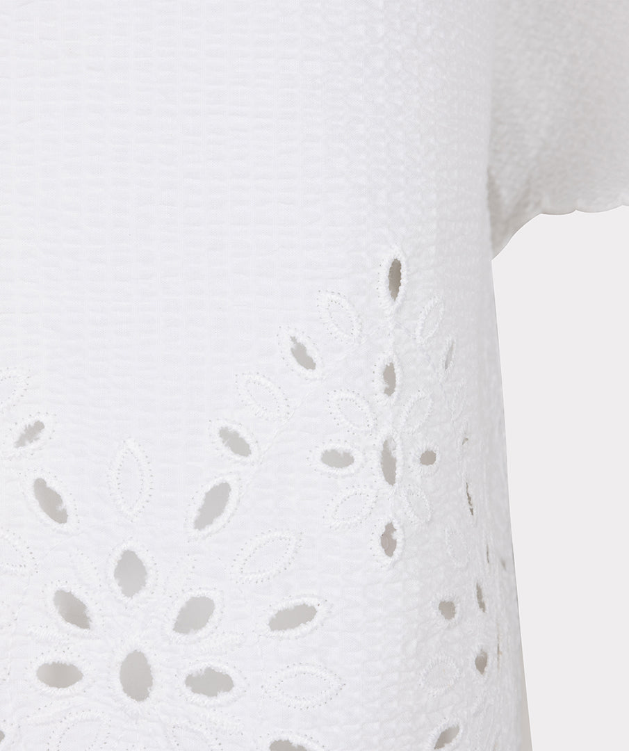 Off White Shirt with Embroidered Detail