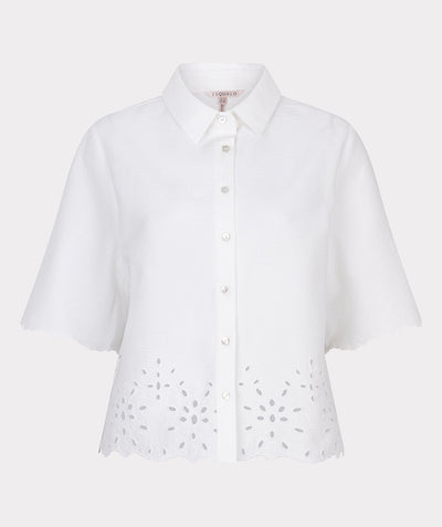 Off White Shirt with Embroidered Detail