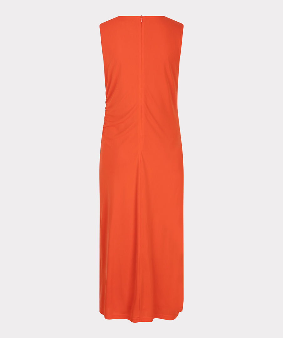 Burnt Orange Dress with Side Rouching