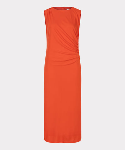 Burnt Orange Dress with Side Rouching