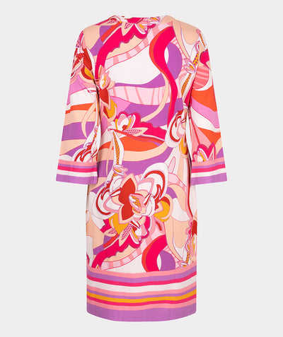 Pink / Orange 'Disco' Dress with Beaded Grandfather Collar